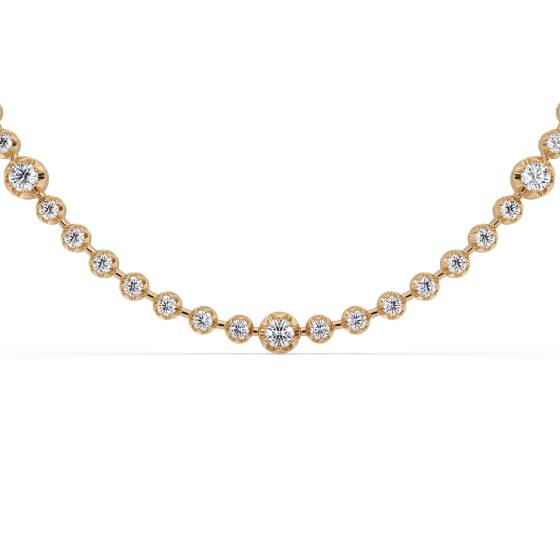 Elegante tropfenförmige Halskette mit runden Diamanten (4,50 ct).