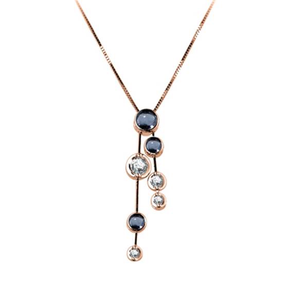 Anhänger aus blauem Saphir und Diamanten