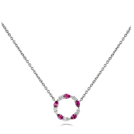 0,50 ct VS/F-G Rubin- und Diamant-Kreiskette