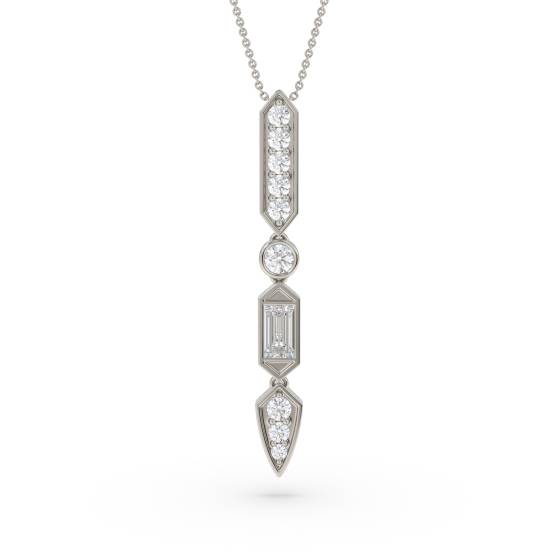 Anhänger und Kette mit 0,30 ct Dekodiamant.