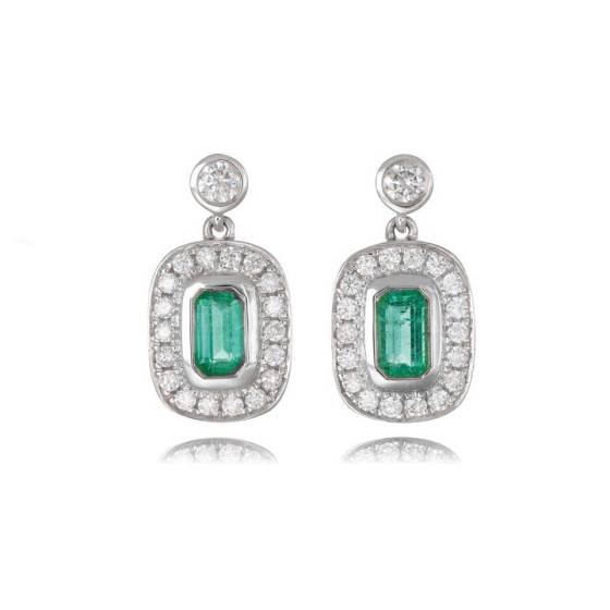 Ohrhänger mit Smaragd und Diamanten (0,40 ct)