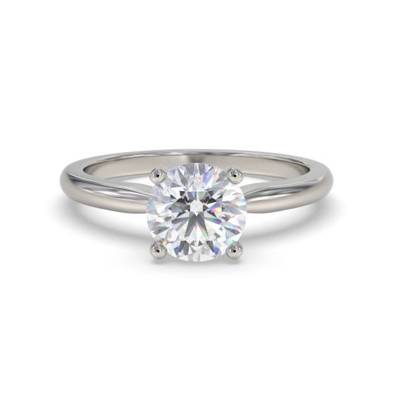 GIA-zertifizierter Solitärring mit rundem, natürlichem Diamanten (1,00 ct, VS1/E).