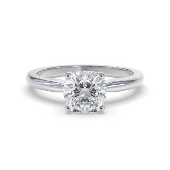 Verlobungsring mit 0,60 ct VVS1/H Kissenschliff-Naturdiamant (Solitär)
