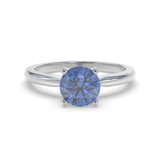 Klassischer runder blauer Saphir-Solitärring