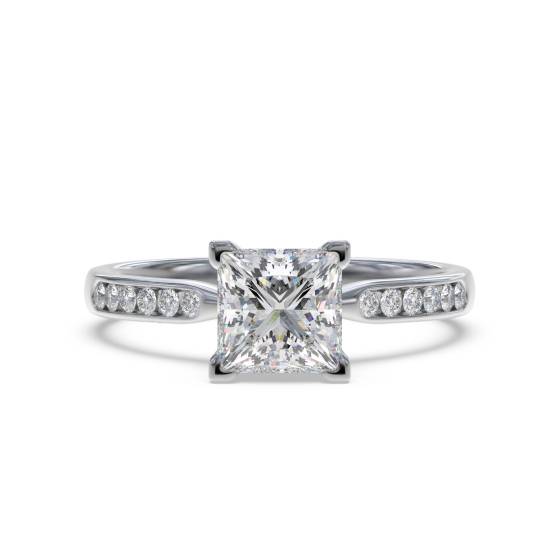 Verlobungsring mit Prinzess- und Runddiamant