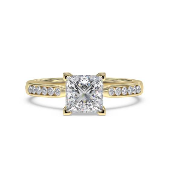 Verlobungsring mit Prinzess- und Runddiamant