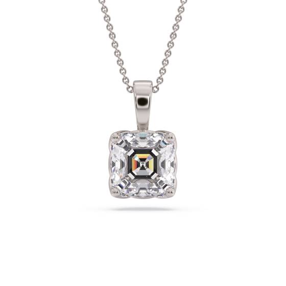 Asscher-Diamant-Solitär-Anhänger