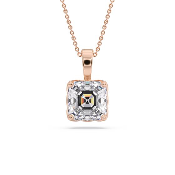 Asscher-Diamant-Solitär-Anhänger