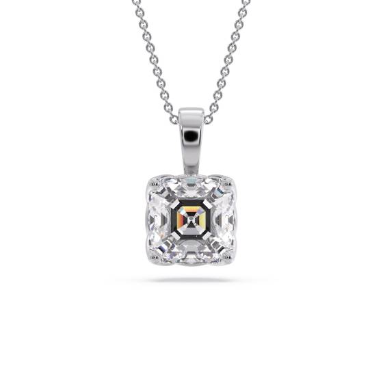 Asscher-Diamant-Solitär-Anhänger
