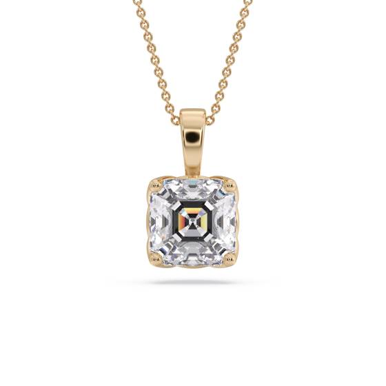 Asscher-Diamant-Solitär-Anhänger