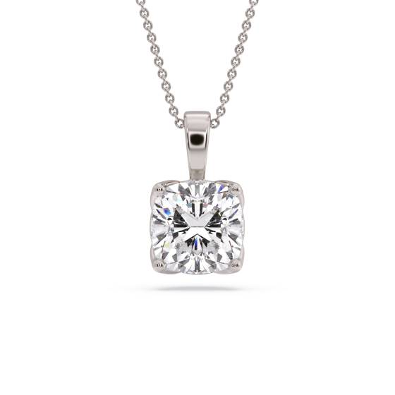 Kissenförmiger Diamant-Solitär-Anhänger