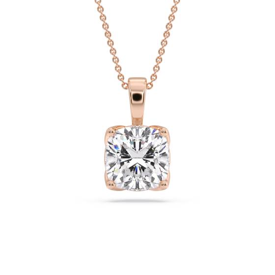 Kissenförmiger Diamant-Solitär-Anhänger