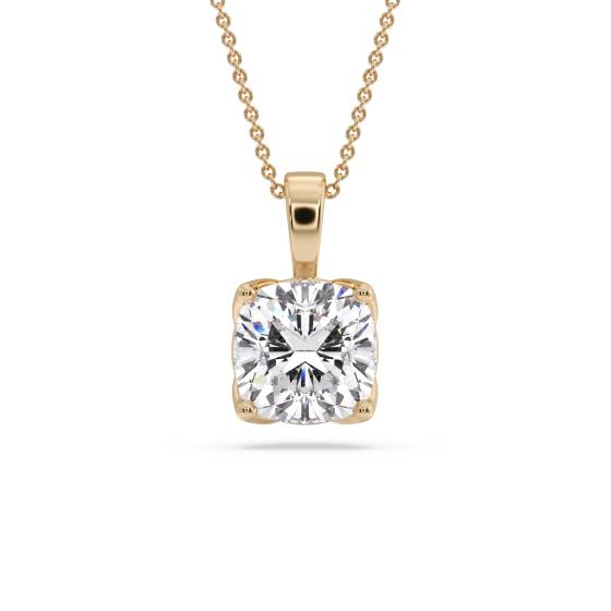 Kissenförmiger Diamant-Solitär-Anhänger