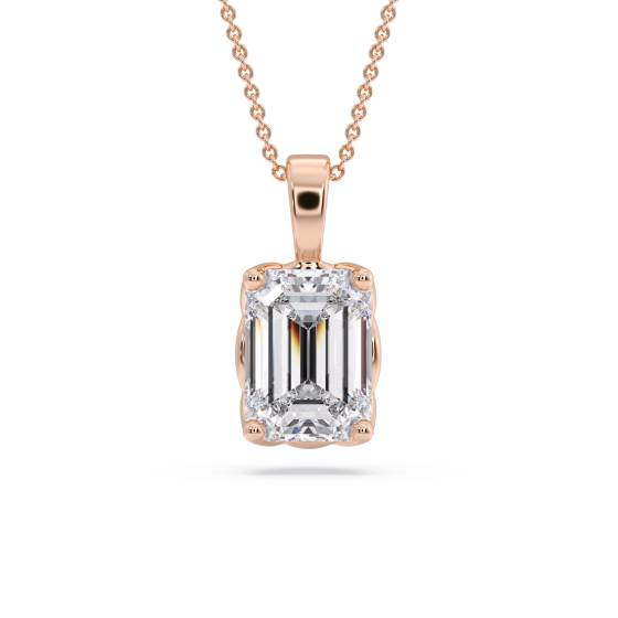 Smaragd-Diamant-Solitär-Anhänger