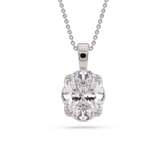 Ovaler Diamant-Solitär-Anhänger