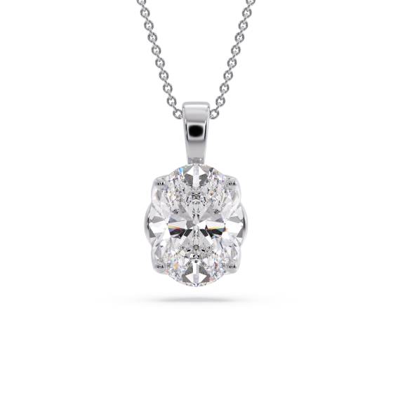 Ovaler Diamant-Solitär-Anhänger