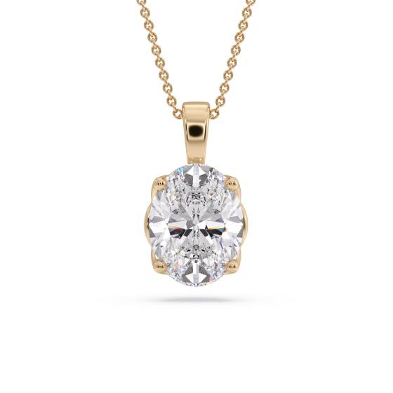 Ovaler Diamant-Solitär-Anhänger