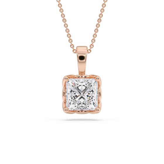 Prinzessin-Diamant-Solitär-Anhänger