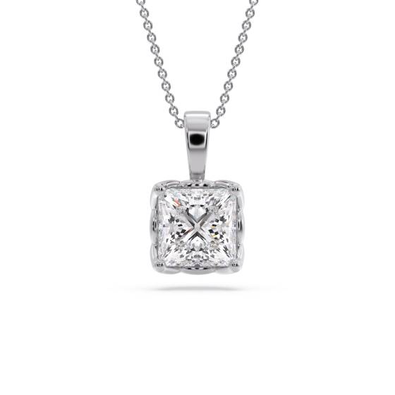 Prinzessin-Diamant-Solitär-Anhänger