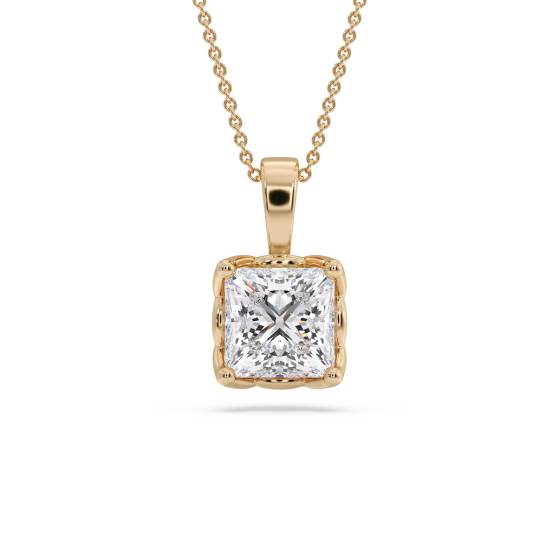 Prinzessin-Diamant-Solitär-Anhänger