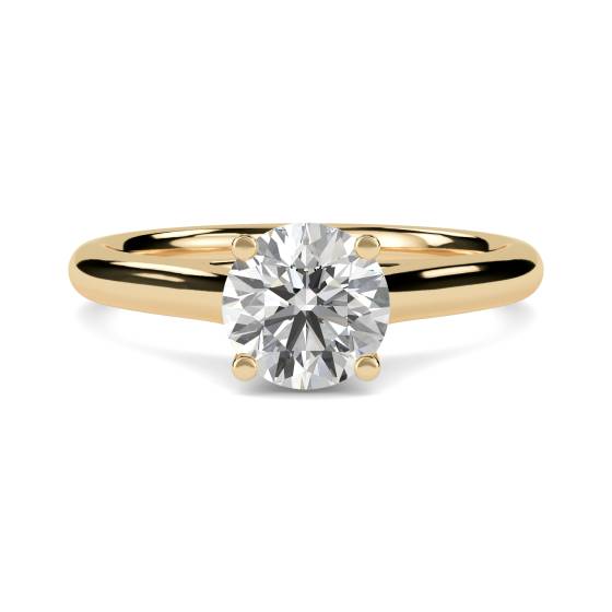 3.20ct IF/D Lab Grown Round Diamond Solitaire Ring in 18k Yellow Gold