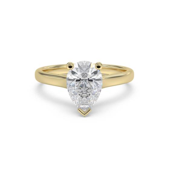 Klassischer Verlobungsring mit birnenförmigem Diamanten