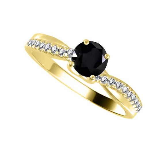 Runder schwarzer Diamant-Schulterring
