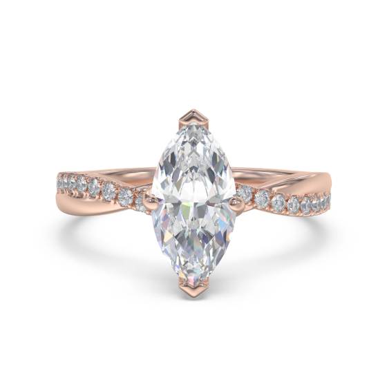 Infinity Verlobungsring mit Marquise- und Runddiamanten