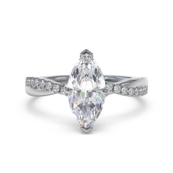 Infinity Verlobungsring mit Marquise- und Runddiamanten