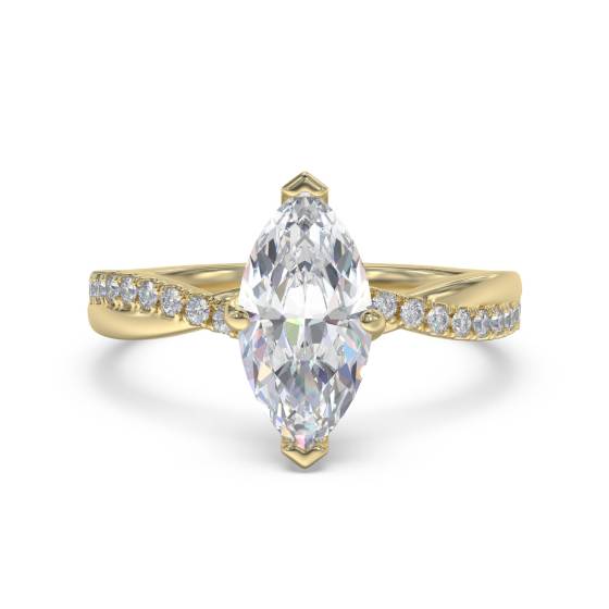 Infinity Verlobungsring mit Marquise- und Runddiamanten