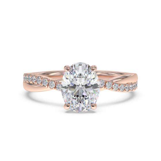 Infinity Ovaler und runder Diamant-Verlobungsring