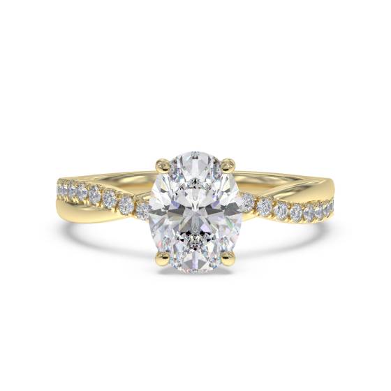 Infinity Ovaler und runder Diamant-Verlobungsring
