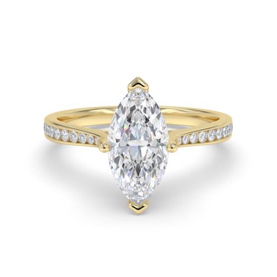 Verlobungsring mit Marquise-Diamanten an den Schultern