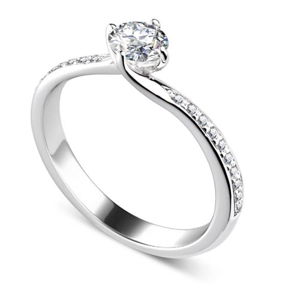 0,85 ct VS1/G Naturdiamant-Schulterring
