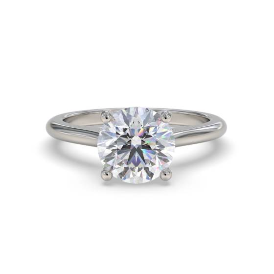 Klassischer runder Verlobungsring mit 1,00 ct SI2/F Naturdiamant