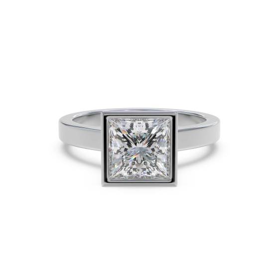 Verlobungsring mit Prinzessdiamant-Fassung