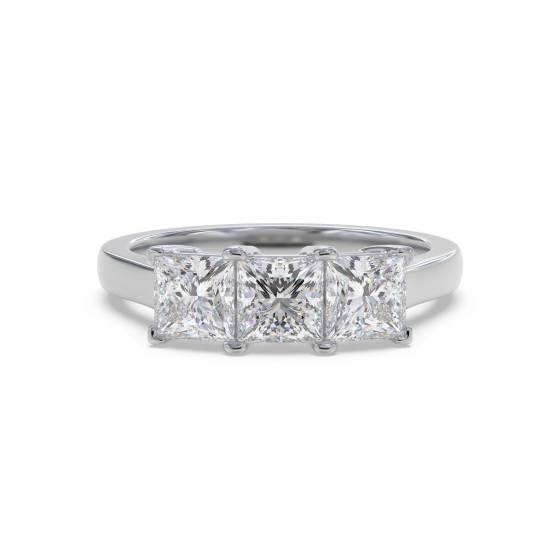 Einfacher Princess-Diamant-Trilogie-Ring