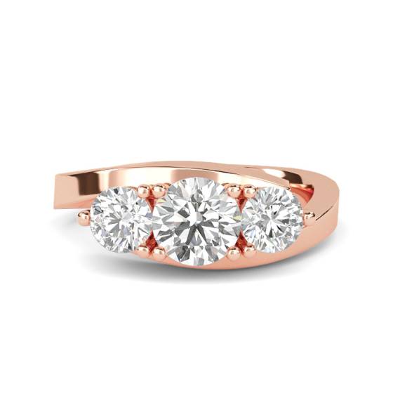Modern Round Diamond Trilogy Ring