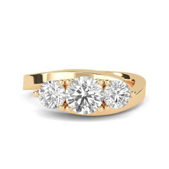 Modern Round Diamond Trilogy Ring