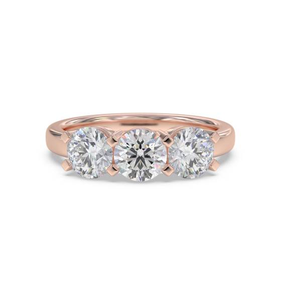 Traditioneller Trilogie-Ring mit rundem Diamanten