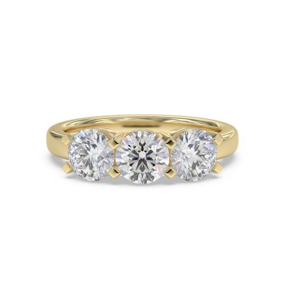 Traditioneller Trilogie-Ring mit rundem Diamanten