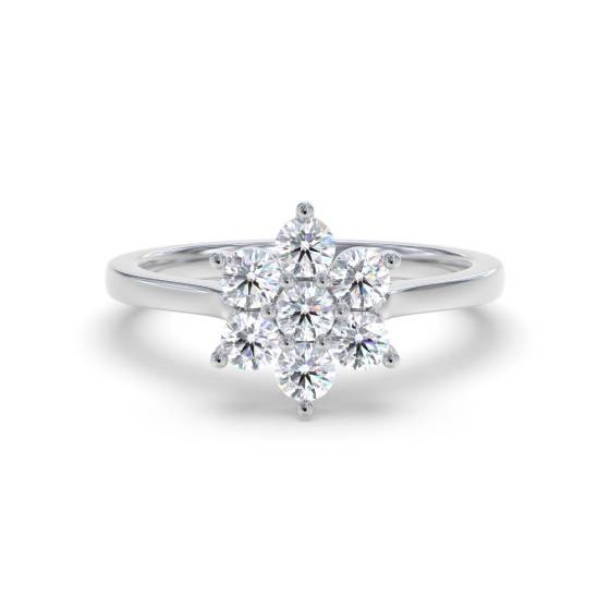 Runder Diamantcluster-Ring
