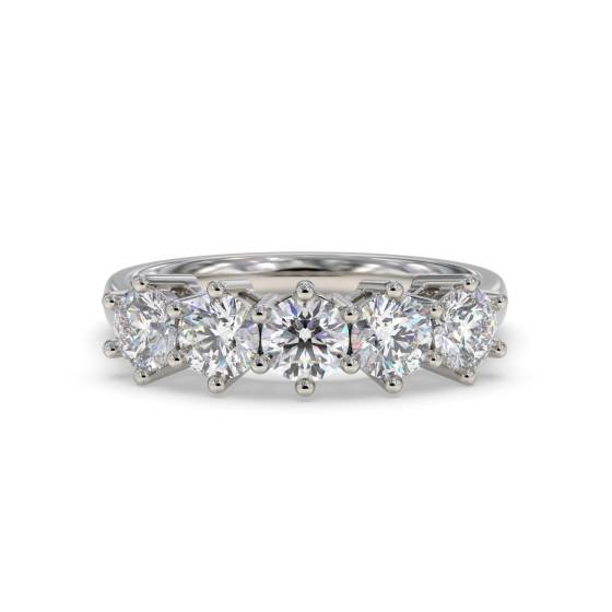 Runder Diamantring mit 5 Steinen