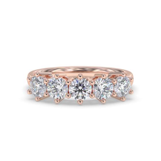 Runder Diamantring mit 5 Steinen