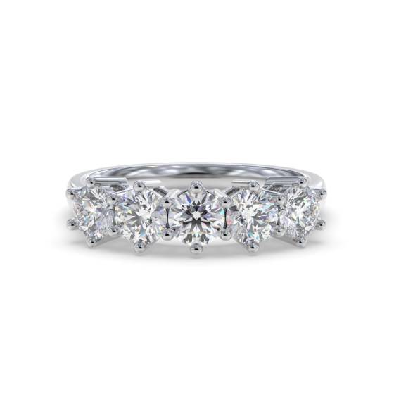 Runder Diamantring mit 5 Steinen