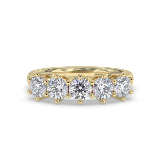 Runder Diamantring mit 5 Steinen