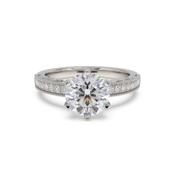 Vintage-Verlobungsring mit rundem Diamanten