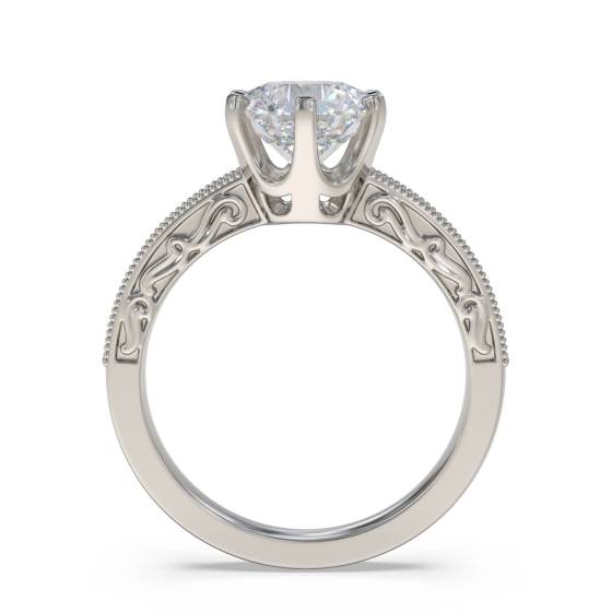 Vintage-Verlobungsring mit rundem Diamanten