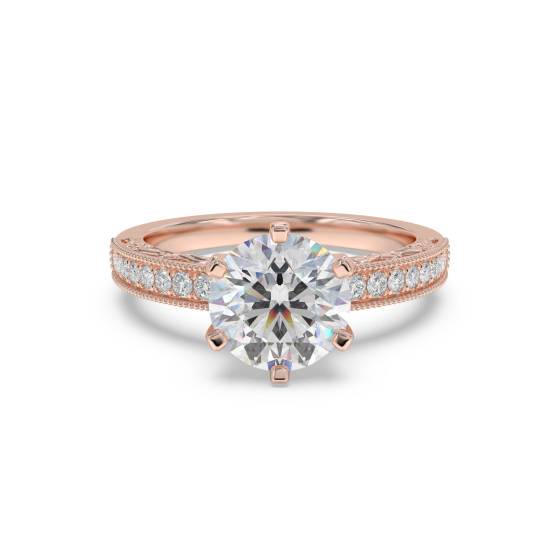 Vintage-Verlobungsring mit rundem Diamanten
