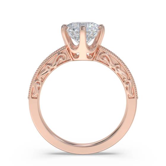 Vintage-Verlobungsring mit rundem Diamanten